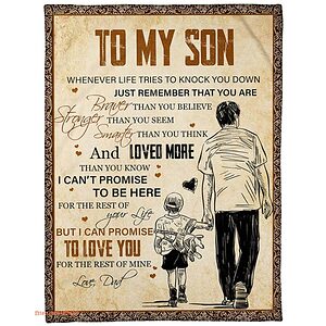 to my son whenever life tries to knock you down vintage blanket - Super King - Ettee
