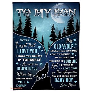 to my son wolf baby boy fleece blanket home decor - Super King - Ettee