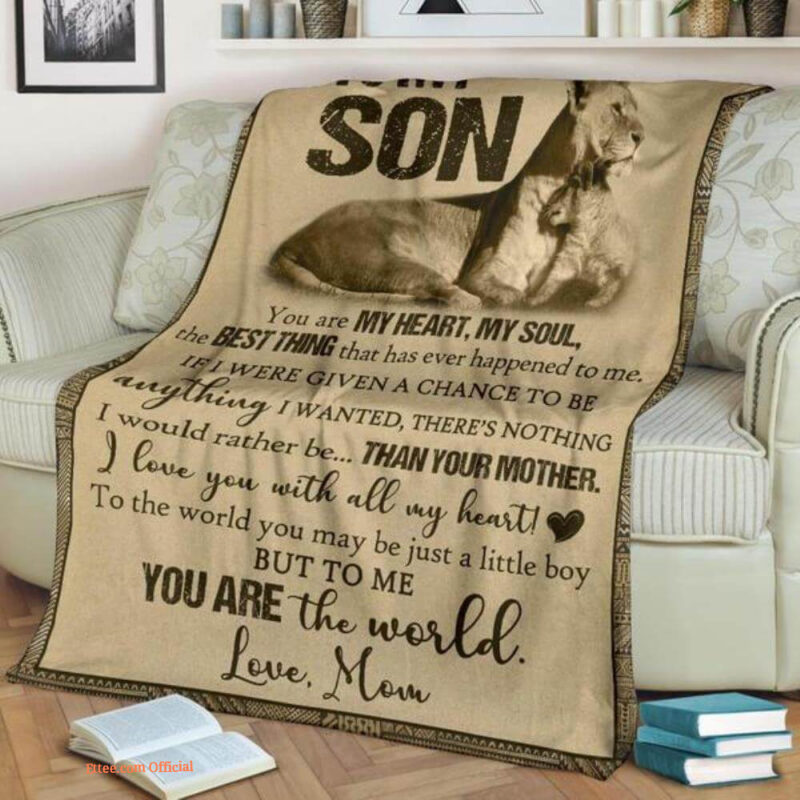 to my son you are my heart and my soul fleece blanket