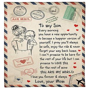 to my son you are my world blanket gift for son from mom - Super King - Ettee