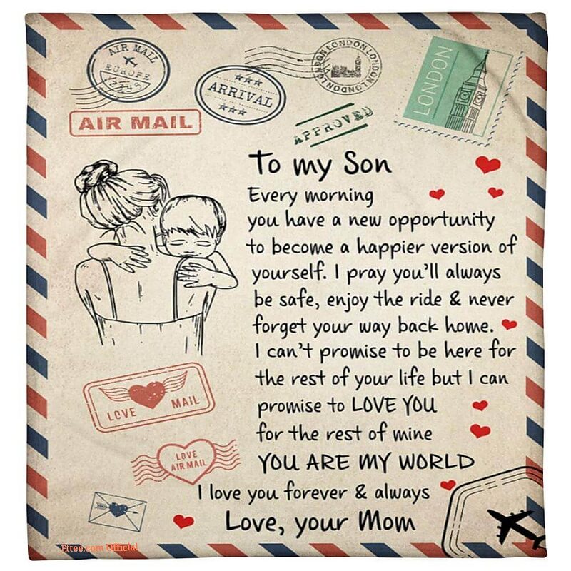 to my son you are my world blanket gift for son from mom - Super King - Ettee