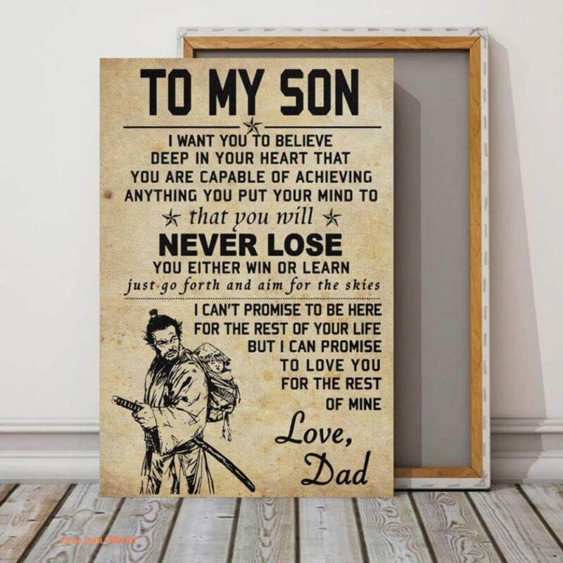 to my son you will never lose samurai portrait blanket