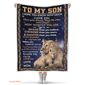 to my son youre braver stronger smarter than you think lion blanket - Super King - Ettee