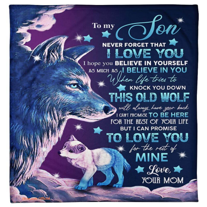 wolf to my son fleece blanket knock you down this old wolf