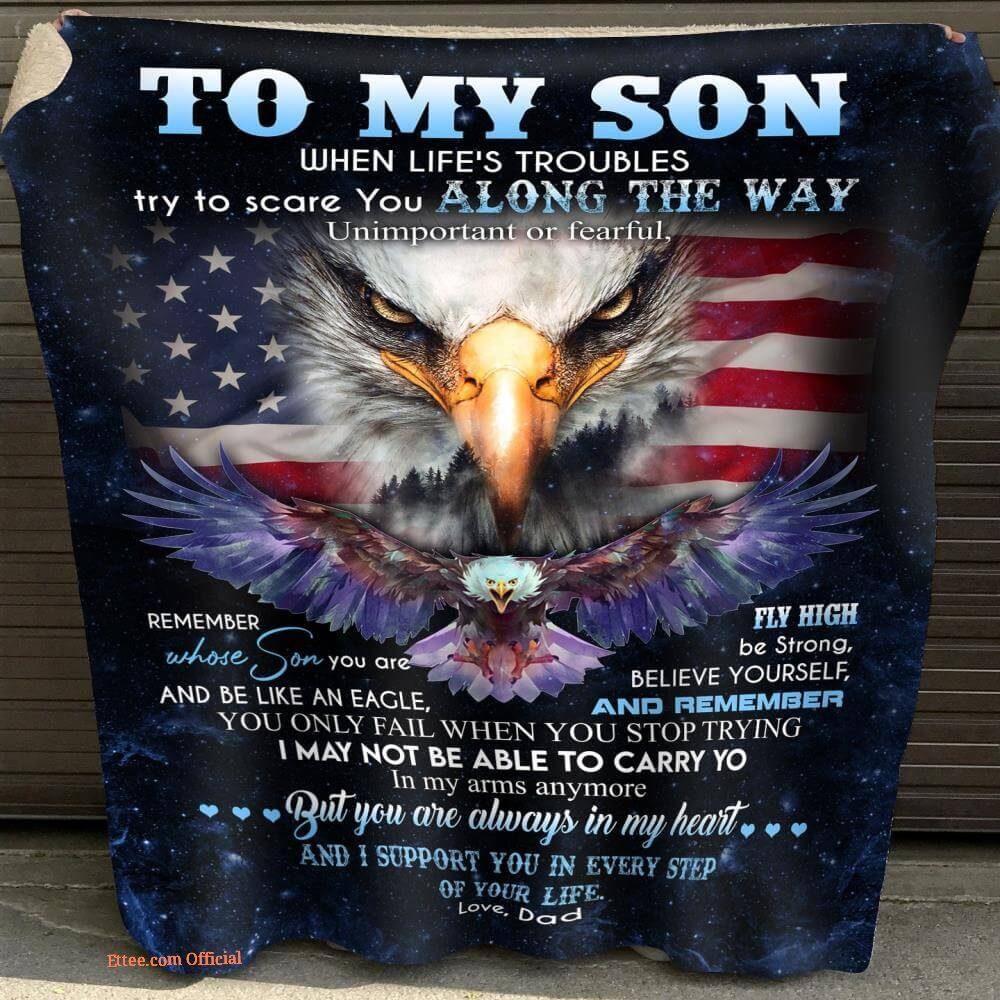 gift for son blanket eagle to my son you are always in my heart gift for son blanket eagle to my son you are always in my heart - Ettee - blanket