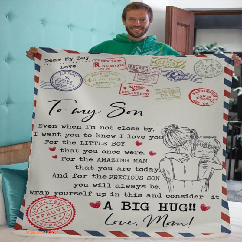 gift for son blanket even when im not close by love letter mom to son