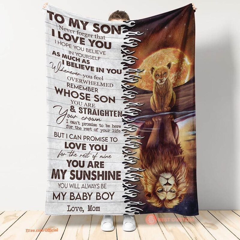 gift for son blanket from mom to my son never forget that i love you - Super King - Ettee