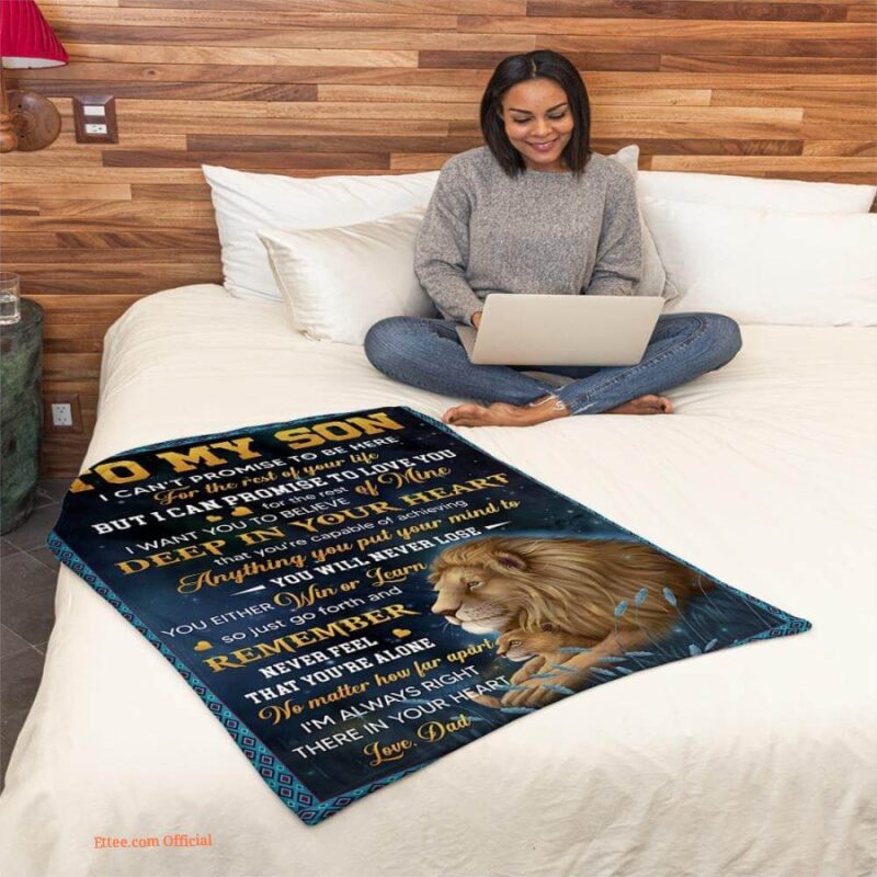 gift for son blanket im always right there in your heart dad to son