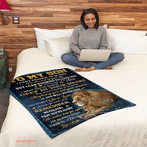gift for son blanket im always right there in your heart dad to son - Super King - Ettee