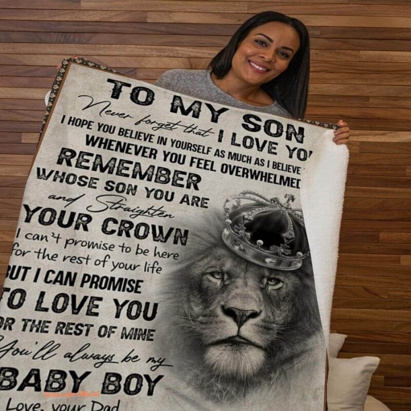 gift for son blanket lion king to my son never forget i love you