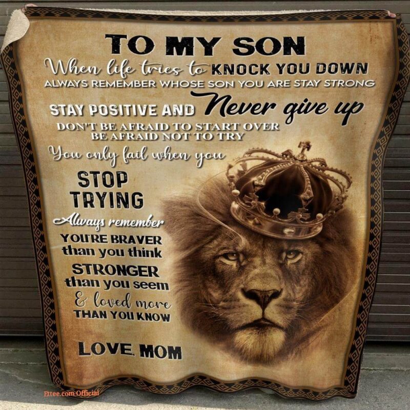 gift for son blanket lion alway remember you are braver than you think