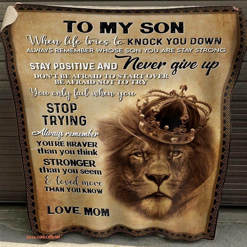 gift for son blanket lion alway remember you are braver than you think - Super King - Ettee