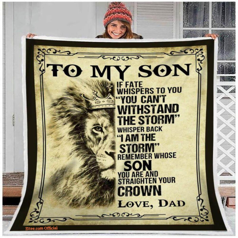 gift for son blanket lion to my son if fate whispers to you