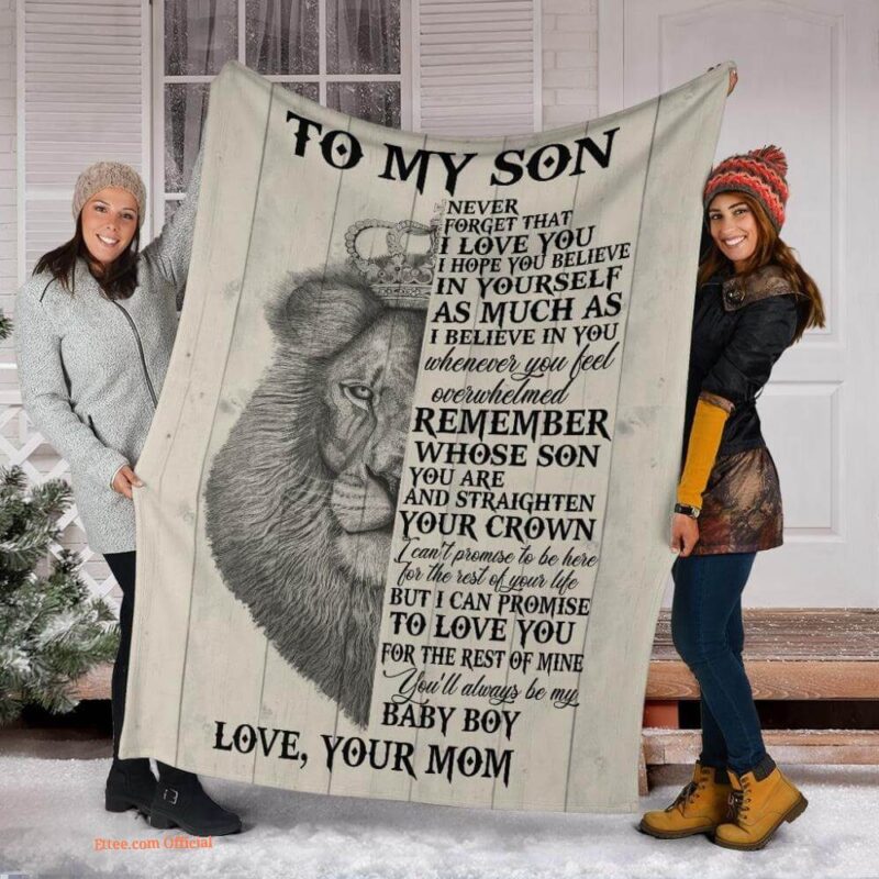 gift for son blanket lion to my son remember whose son you are