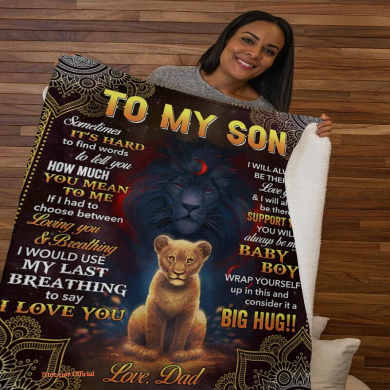 gift for son blanket lion to my son sometimes its hard