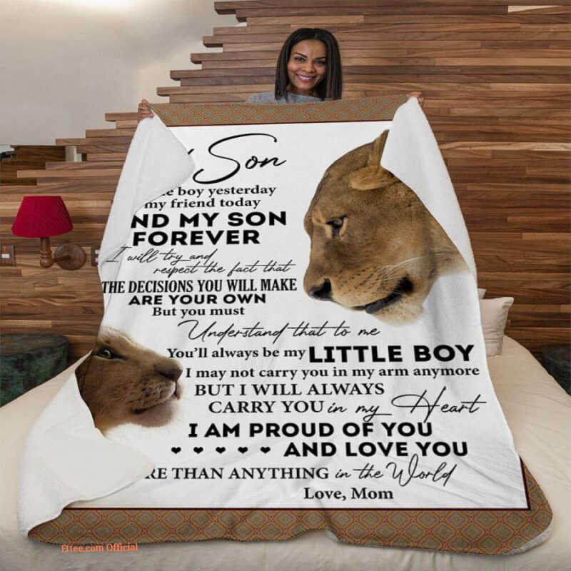gift for son blanket lion to my son youll always be my little boy