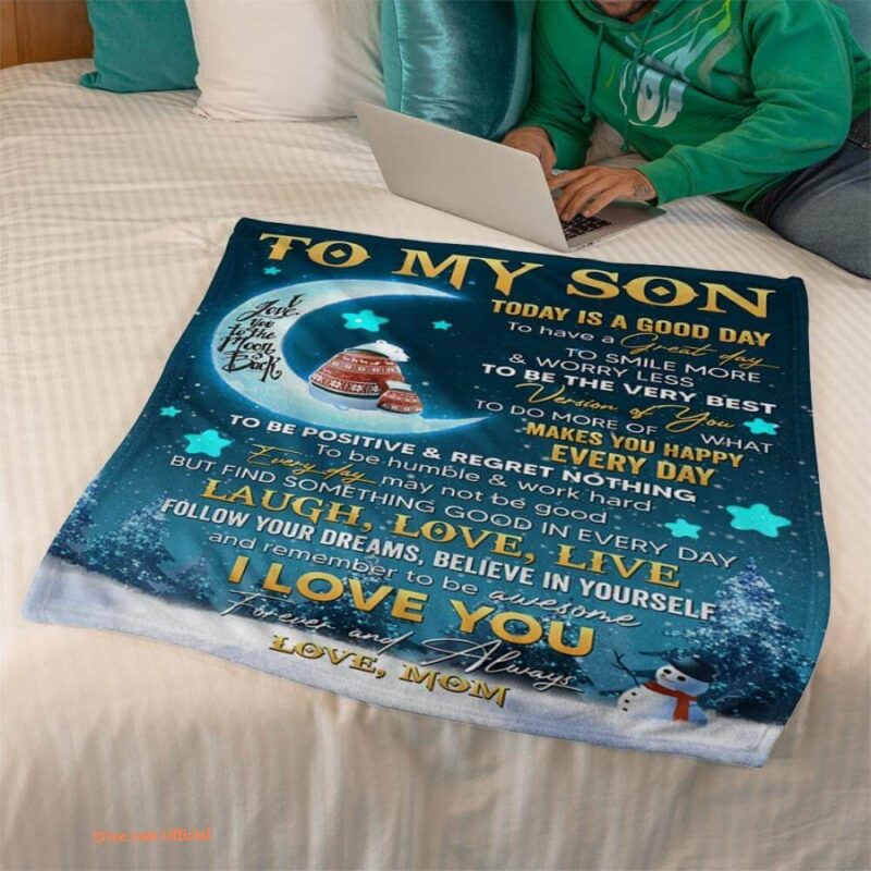 gift blanket mama bear to my son today is a good day love from mom