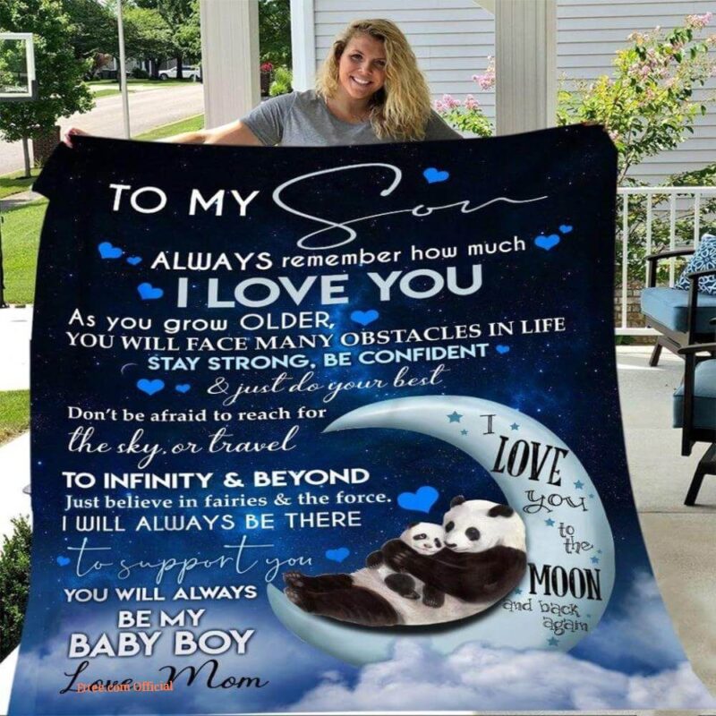 gift for son blanket moon panda i love you to the moon and back again