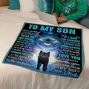 gift for son blanket never feel that u are alone wolf dad to son - Super King - Ettee