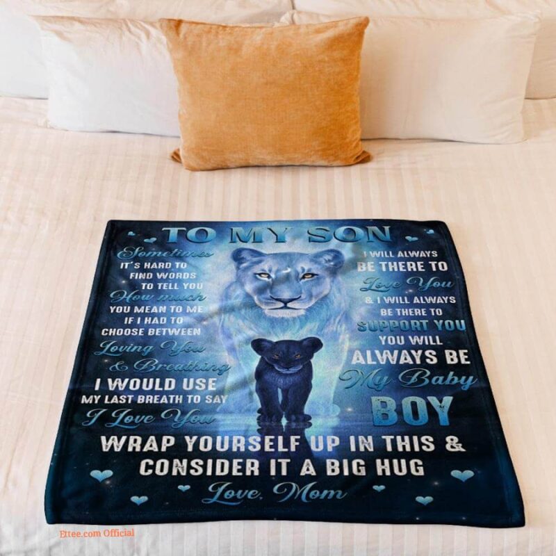 gift for son blanket sometimes its hard to find words lion mom to son