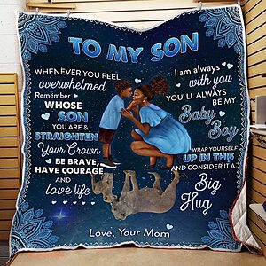 to my son fleece blanket youll always be my baby boy - Super King - Ettee