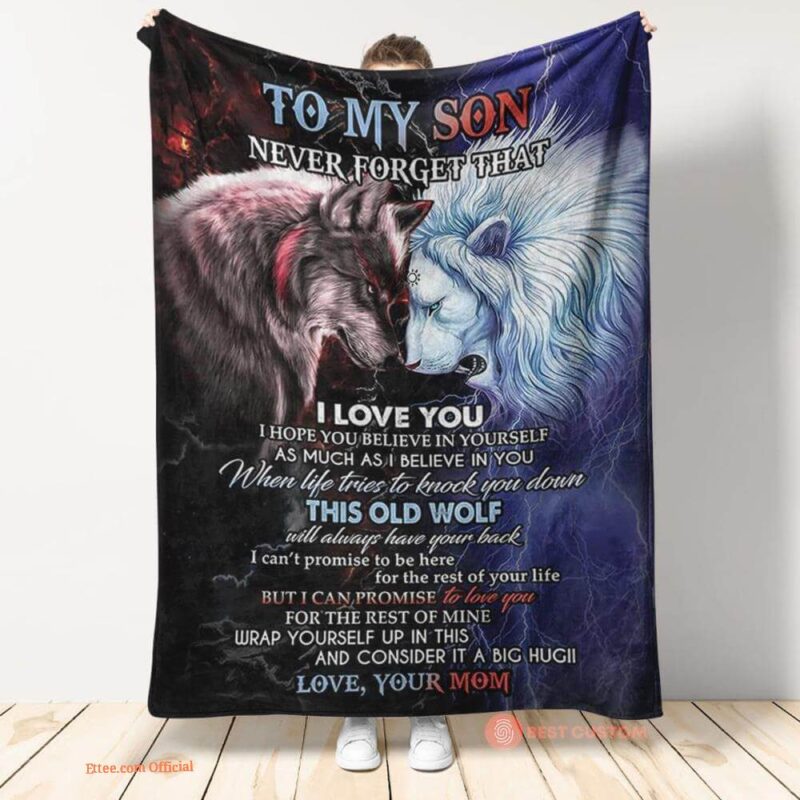 gift for son blanket to my son from mom never forget that i love you