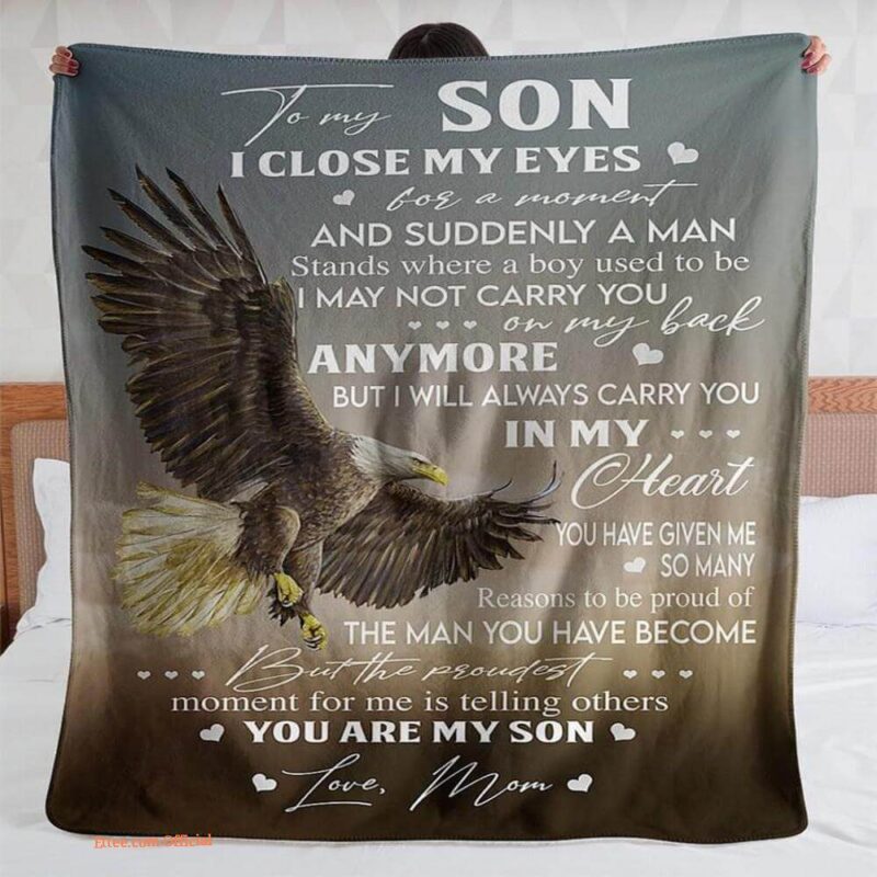 gift for son blanket to my son i close my eyes for a moment