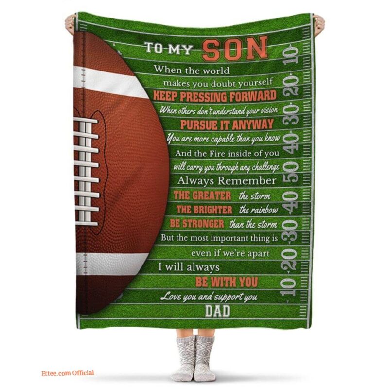 gift for son blanket to my son i will always be with you football