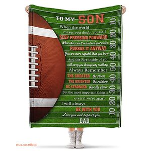 gift for son blanket to my son i will always be with you football - Super King - Ettee
