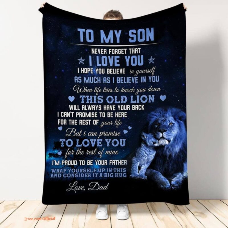 gift for son blanket to my son im proud to beyour father from lion dad