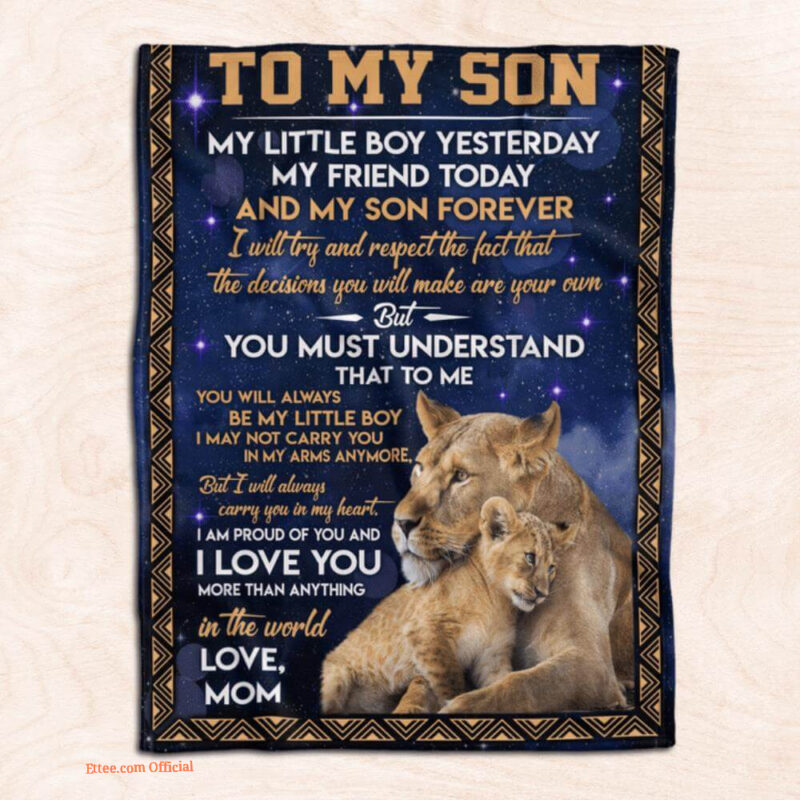 gift for son blanket to my son lion blanket