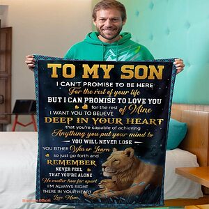 gift for son blanket lion im always right there in your heart love - Super King - Ettee