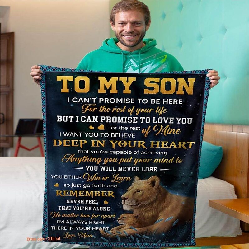 gift for son blanket lion im always right there in your heart love - Super King - Ettee