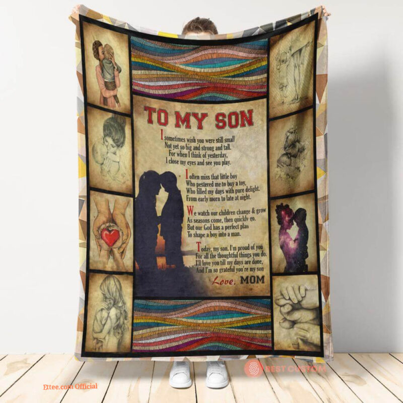 gift for son blanket to my son love from mom