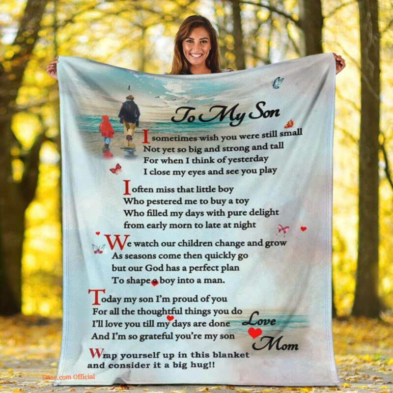 gift for son blanket to my son love mom