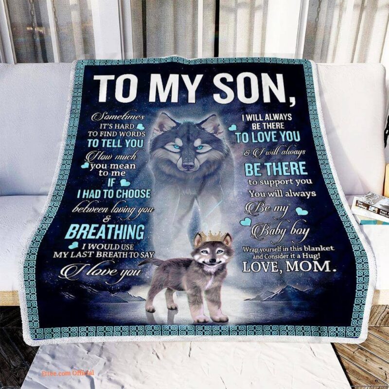 gift for son blanket to my son wolf dad