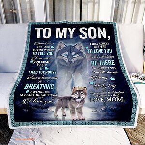 gift for son blanket to my son wolf dad - Super King - Ettee