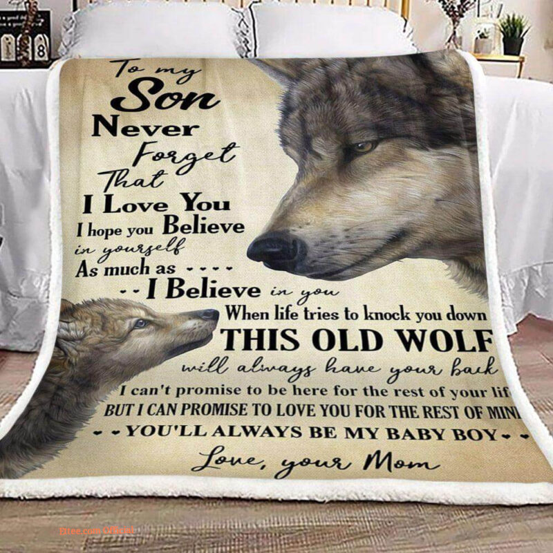 gift for son blanket wolf to my son never forget that i love you