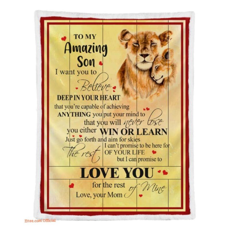 gift for son blanket to my amazing son lion