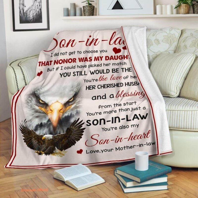 gift for son blanket to my dear son in law eagle blanket