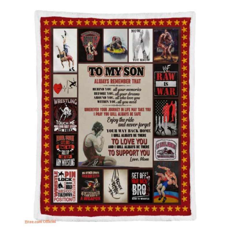 gift blanket to my son wrestling i will always be there to support you