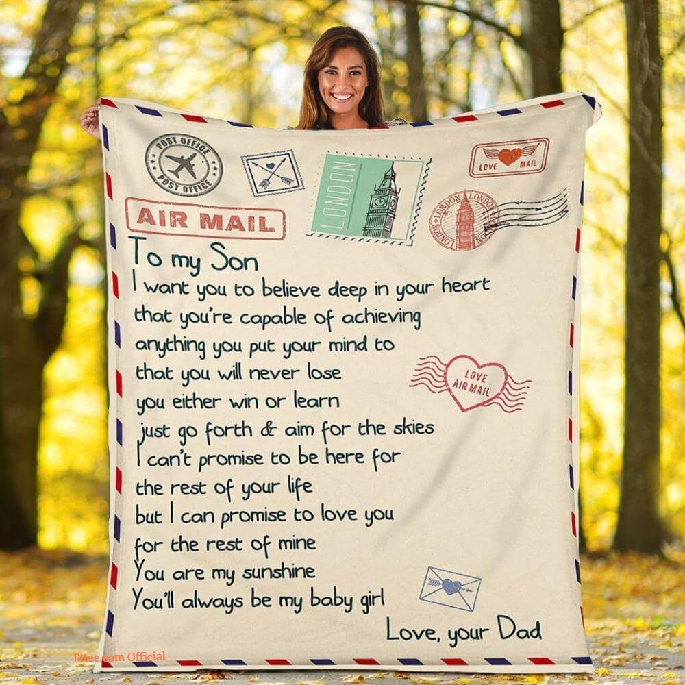 air mail from dad to son fleece blanket air mail from dad to son fleece blanket - Ettee - Air Mail
