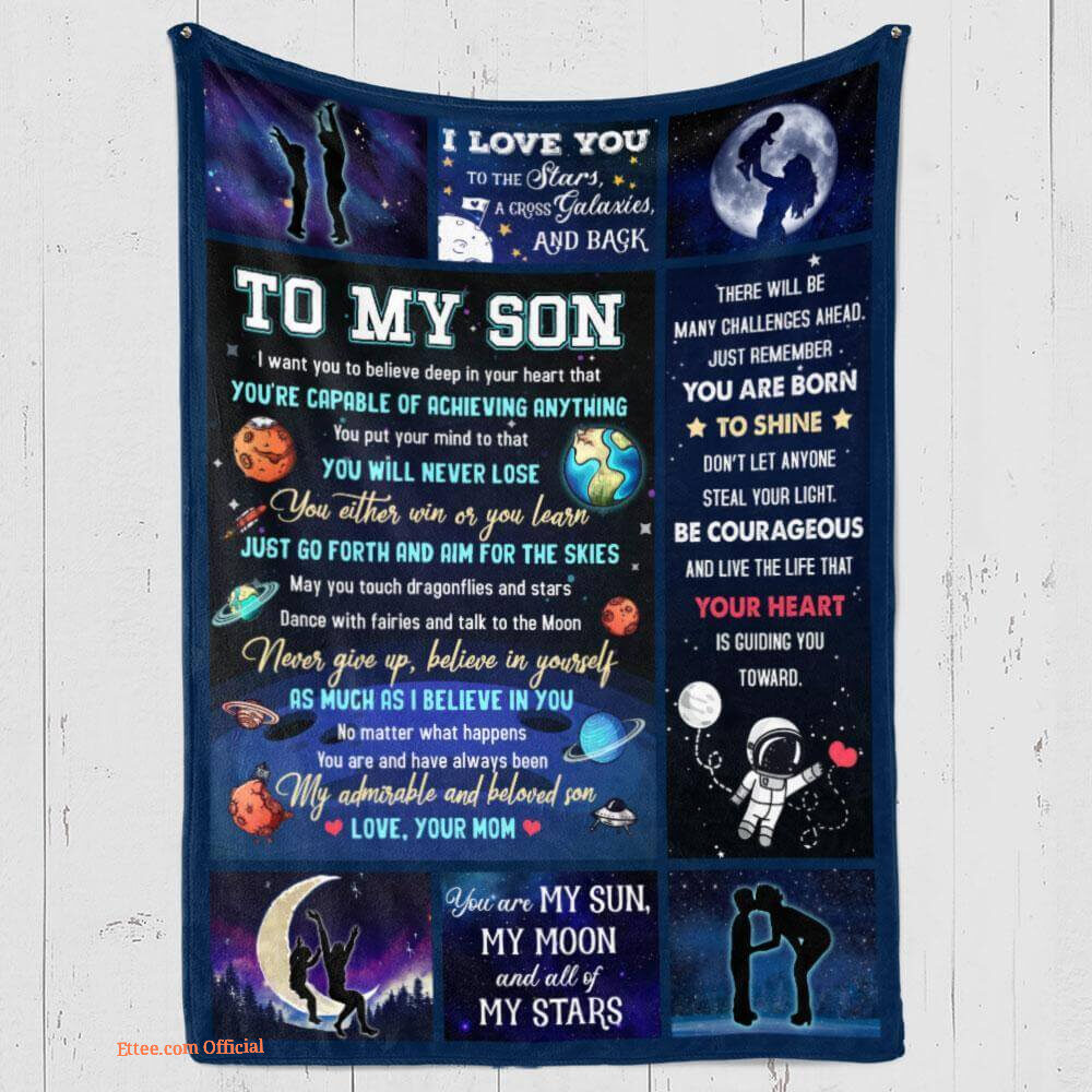 to my son for my beloved son premium fleece blanket to my son for my beloved son premium fleece blanket - Ettee - beloved son