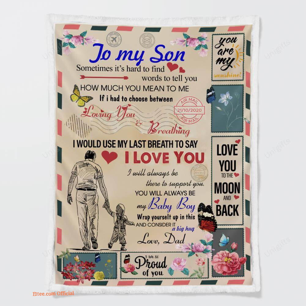 to my son for my beloved son premium fleece blanket to my son for my beloved son premium fleece blanket - Ettee - beloved son
