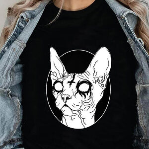 Black Metal Sphynx Cat I Goth and Death Metal - Ettee - black metal sphynx cat