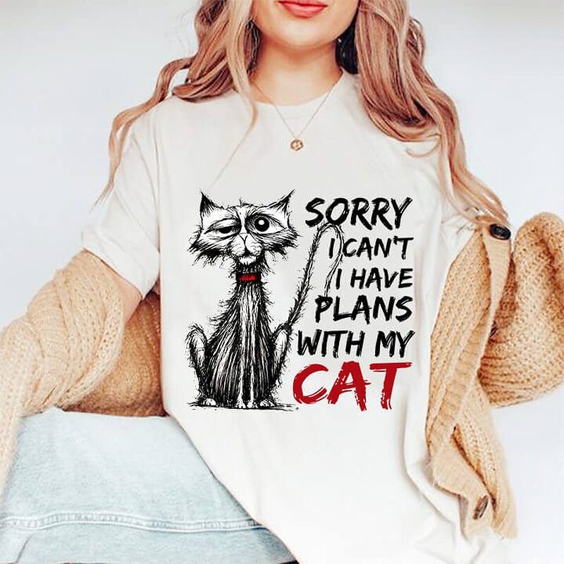 Sorry I Can't, I Have Plans With My Cat - Perfect Gift for Cat Lovers - Ettee - cat lovers