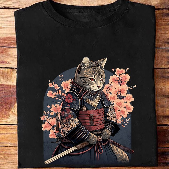 Samurai Cat Funny Cat Samurai Vintage