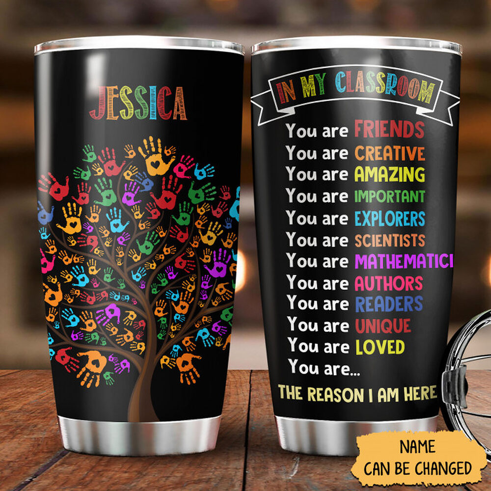 Personalized 20oz Tumblers for Teacher, Back To School Gifts for Women, In My Classroom We Are Slogan - ettee.com - Ettee - 2022 door cover
