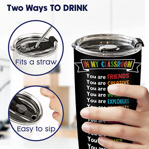 Personalized 20oz Tumblers for Teacher, Back To School Gifts for Women, In My Classroom We Are Slogan - ettee.com - Ettee - 2022 door cover
