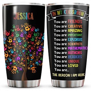 Personalized 20oz Tumblers for Teacher, Back To School Gifts for Women, In My Classroom We Are Slogan - ettee.com - Ettee - 2022 door cover